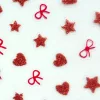 Körömmatrica - Red Glitter Hearts 