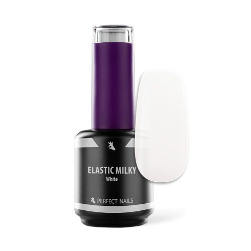 Elastic Milky - Rubber Base Gel - Ecsetes Műkörömépítő Zselé 15ml - Milky White