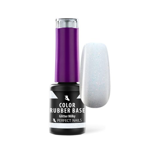Color Rubber Base Gel - Színezett Alapzselé 4ml - Glitter Milky