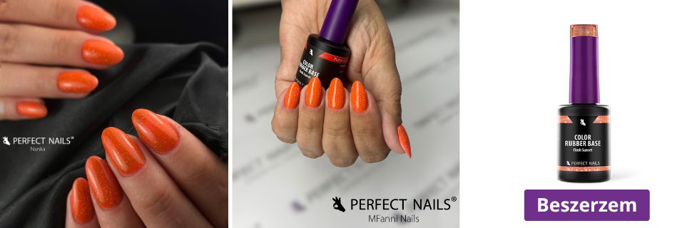 Color Rubber Base Gel - Színezett Alapzselé 8ml - Flash Sunset