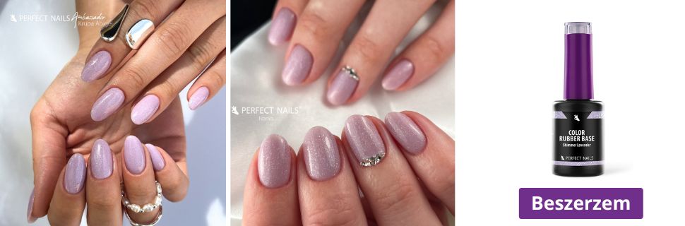 Color Rubber Base Gel - Színezett Alapzselé 8ml - Shimmer Lavender