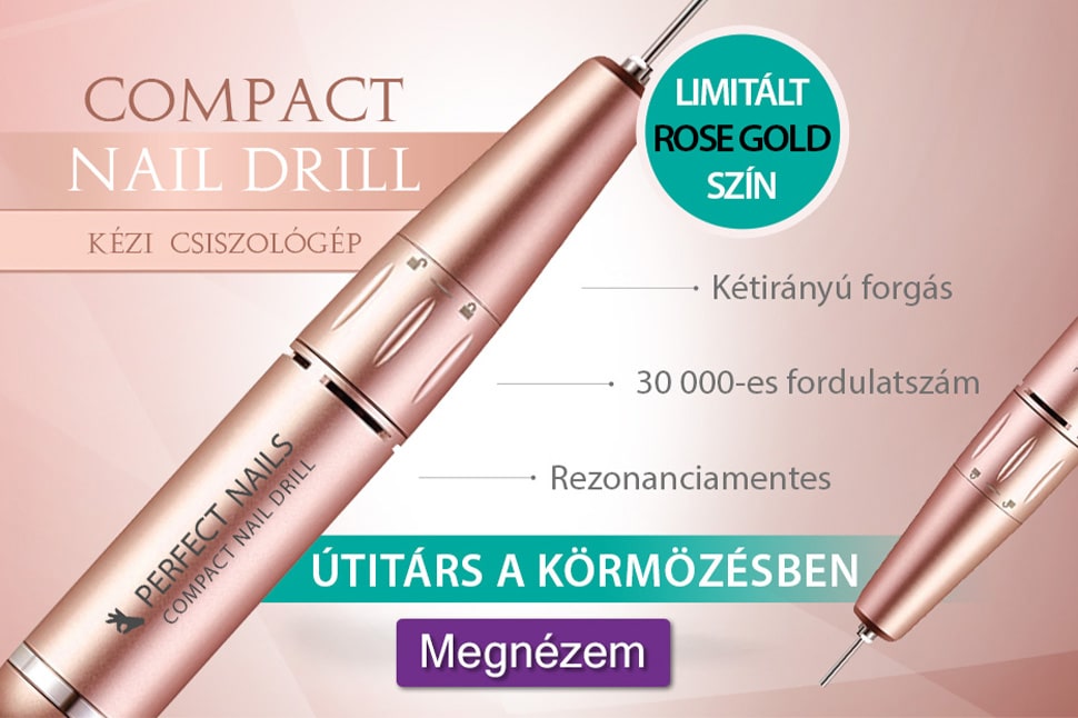 Compact Nail Drill - Hordozható Műköröm Csiszológép - Rosegold