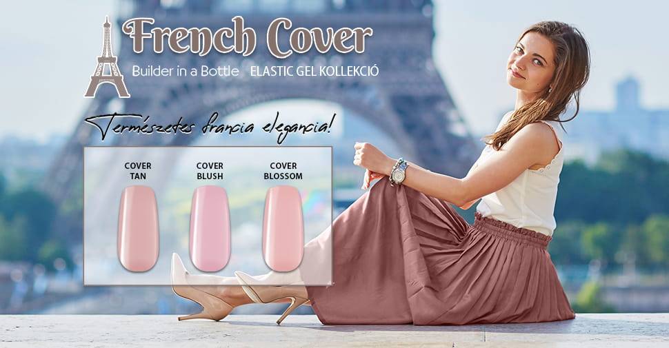 French Cover - Elastic Cover Gel - Ecsetes Műkörömépítő Zselé Készlet