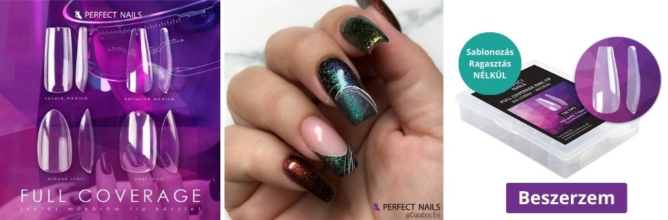 Full Coverage Gel Tip - Zselés Műköröm Tip Készlet - Ballerina Medium