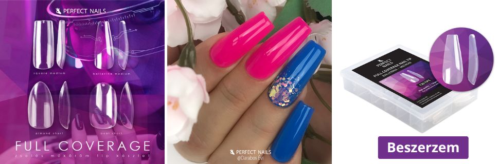 Full Coverage Gel Tip - Zselés Műköröm Tip Készlet - Ballerina Medium