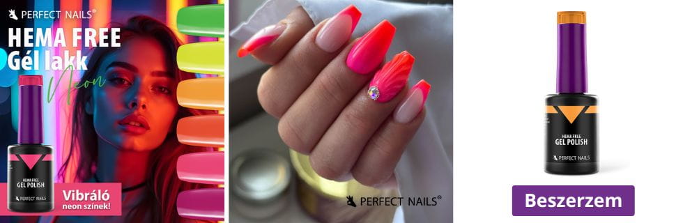 HEMA FREE Gél Lakk - Neon Grapefruit - 8ml