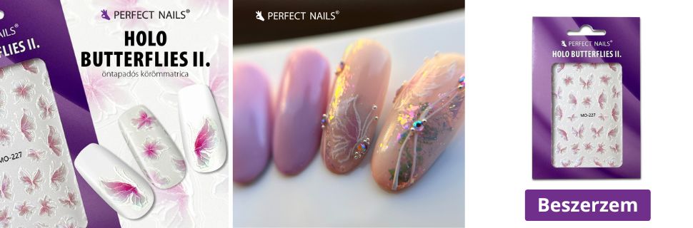 Körömmatrica - Holo Butterflies II.