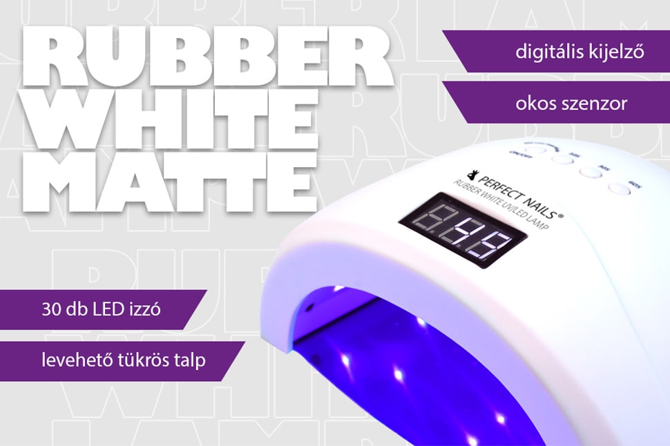 Műkörmös UV/LED Lámpa - Rubber White - Matte Effect